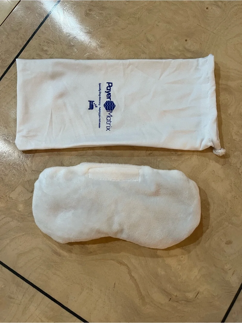 Set of 2 - Clay Beads Plush White Adjustable Sleep Mask - Hot/Cold